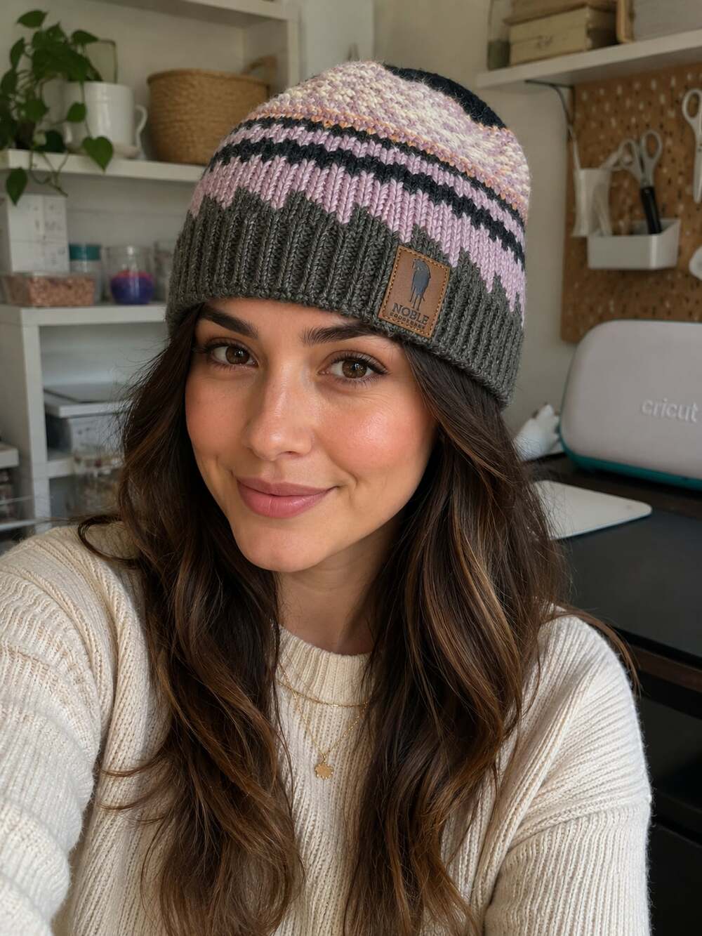 Noble Equestrian Fair Isle Knit Lambswool Beanie Hat